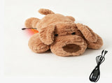 USB Heated Plush Dog Pillow Soft Warm Stuffed Animal for Cozy Snuggling, Body Warmth & Relaxation V1341-ZY-FMLF6XEF-LIGHTGREYSCHNAUZER