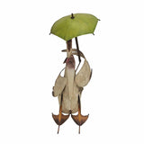 Standing Duck w Umbrella Pot Planter 46cm V637-03827DCK
