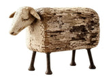 Rustic Farmhouse Sheep Figurine, Distressed WoodGrain Resin Sheep Ornament, Cottage Style Tabletop V1366-AZ2-W-24863