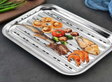 2 PCS Pans Veggie Tray Barbecue Plate Stainless Steel Seafood Storage Multipurpose Trays Outdoor V1369-AZ3-W-17489