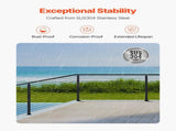 Cable Railing Post, 106.7x5x5cm Corner Railing Post, with L-Shaped Pre-Drilled Holes, Stainless V952-1JZLGZXHS1065S1EW001V0