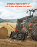 49" Hay Spear, Bale Spears 726kg Loading Capacity, Skid Steer Loader Tractor Attachment with 2pcs V952-TZCZS12ZHZ491U79BV0