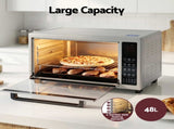 Devanti 48L Convection Oven Electric Fryer Bake Grill Ovens Benchtop 2000W Silver ECO-B-NHP-48L-SS