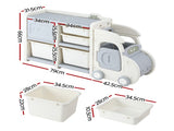 Keezi Toy Storage Organizer with 4 Storage Bins and Cabinet, Bookcase Toys Box, Toy Storage for KPS-TOY2T-4BIN-BG