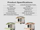 Smart Bird Feeder with 2K-4K Ultra HD AI Bird Recognition, Solar-Powered Outdoor Camera Feeder for V1341-ZY-PMMZGZ8P-2K-KHAKI