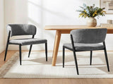 Artiss Dining Chairs Set of 2 Linen Fabric Soft Upholstered Chairs Grey DINC-KJ-7016-GYX2