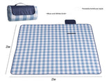 Waterproof Foldable Picnic Blanket with Handle - 2x2m Blue and white checkered V888-ELOSUNG25112