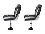 Seamanship 2X Folding Boat Seats with 2X Adjustable Pedestals 3446cm Marine Seat Swivel High Back BS-86522-BK-3446X2