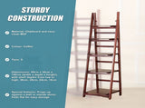 5 Tier Wooden Ladder Shelf Stand Storage Book Shelves Shelving Display Rack V63-824191