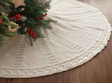 48-inch Christmas skirt - Braided cable knit skirt - for a 7.5-foot - Cream white V1188-MS101-00797-1