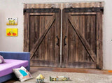 Wooden Door Style Living Room Bedroom Window Semi Blackout Semi Shade Printing Curtain 170 * 200 cm V1294-YM0901-JY35916-02