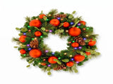 Christabelle 61cm Sable Fir Christmas Wreath Pre Lit Multi Function LED Eucalyptus Pine Cones R 112_SENSF61
