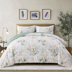 Soft Leaves Comforter Set, King Size, Plush Quilted Bedding with Pillowcases V745-MAB010736AJ3