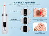 White Wireless Charging Nail Drill, 3-Speed Adjustable, Professional-Level Care in One Tool V1232-MJDMJ002