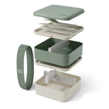 Monbento Flex - The 2 Compartment Lunch Box with Cutlery - Green Natural V398-MB-53010044