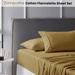 Accessorize Cotton Flannelette Sheet Set 40cm Wall Terracotta King V442-HIN-SHEETS-COTTONFLANNEL-TERRACOTTA-KI