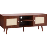 VEVOR Rattan TV Stand, Boho TV Cabinet for 55 inch TV, Mid Century Modern TV Stand, Rattan TV V952-TBDSJ47INHTMOXPGTV0