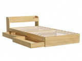 Artiss King Single Bed Frame with 2 Drawers Platform Bed with Headboard Bed Base with USB Ports WBED-F-AURA-KS-WD-AB