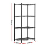 Artiss 4-Tier Shelving Unit Adjustable Garage Storage Shelves Kitchen Rack Steel SU-60X120-BK