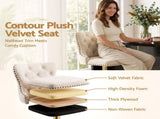 Artiss 1x Bar Stool Counter Chair Kitchen Adjustable Nailhead Trim Velvet Ivory BA-K-1105-IV