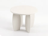Artiss Round End Table High-Gloss Small Coffee Table Side Bedside Nightstand 40x45cm Cream white FUR-S-COF15-WH
