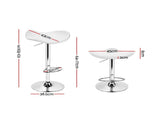 Artiss 2x Bar Stools Leather Gas Lift Chair White BA-TW-NEWT1001-WHX2