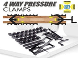 Four-Way Pressure Woodworking Clamp with Scissor-Head and Slotted Fixing Bars for Panel Gluing, V1341-ZY-5L4EAV3H-1PCS