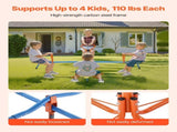 Kids Seesaw, 49.9 kg Load Capacity per Seat, Sit and Spin Teeter Totter with 4-prong Support Legs, V952-YGDZDQQBJS4R94AI7001V0
