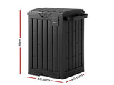 Gardeon Outdoor Trash Cans Polypropylene Patio Hideaway Bin 110L Black OTC-110L-BK