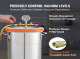5 Gallon Vacuum Upgraded Tempered Glass Lid Vacuum Degassing 304 Stainless Steel V952-JSZKTJS5GALLH3CGUV0