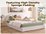 Artiss Double Bed Frame Boucle Fabric Vacuum Compressed Beds Removable Washable Cover No-Assembly BFRAME-FOAM-NOVA-D-WH
