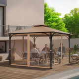 Gazebo Netting Replacement, Fit Most 10 x 10 x 7 FT Gazebo Curtain, Outdoor Garden Net, 4-Panel V952-LTWZDL10FT10VJ6F0V0