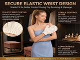 Raw Silk Dry Brushing Gloves, Raw Silk Gloves Dry Brushing, 2 Finger Design Glove Massage V1366-AZ2-W-14229