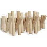 Wooden Wall Coat Rack with 5 Retractable Hooks, 37.1 x 16.5 x 4.4 cm V1188-MS-520-042