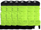 6x LEG WARMERS Knitted Womens Neon Party Knit Ankle Fluro Dance Costume 80s BULK - Fluro Yellow V563-BR-6NNLEGWRMR-FLUYLW