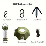 RHX3 Multi-functional Camping Light 5-level & stepless dimming, 3000mAh battery , V1232-LYD-RH3-004