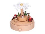 Wooden Music Box Snowflake Decor Wood Grain Texture Beautiful Sound Christmas Music Box V1294-YM0901-3115210106411