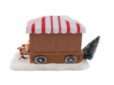 Xmas Music House Glowing Dining Car Music Box Desktop Decorative Ornament Tabletop Decor Popcorn V1294-YM0901-3115240078011
