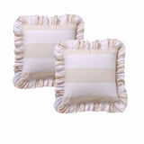 Vintage Design Homewares Pair of Candy Ruffle Natural European Pillowcases 65 x 65cm V442-HIN-PILLOWC-CANDYRUFFLE-NATURAL-EU