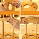 Glass Shelf Rack Wine Glass Drying Rack Chocolate Wood 1Pcs for Kitchen Countertop V1369-AZ3-W-18711