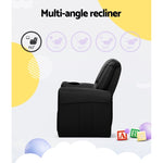 Keezi Kids Recliner Chair PU Leather Sofa Lounge Couch Children Armchair Black KID-RECLINER-BK