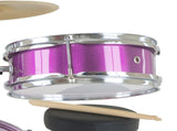 Karrera Mini 4-Piece Children Drum Kit Set Wooden with 2 Toms Bass Pedal Snare Stool Metallic P 4PC-DRUM-PU
