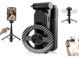 Magnetic Pocket Selfie Stick, New 4-in-1 Multifunctional 360&deg Rotation Magnetic Selfie Stick with V1366-AZ2-W-10703