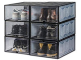 6x Large Shoe Storage Boxes Stackable Shoe Box Organisers Containers Display Cases Bins Magnetic V324-CS-6XSBCLEAR