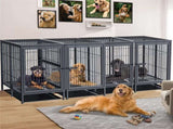 Giant Dog Cage Indoor Outdoor Super-Hard Metal Kennel Pet Playpen W Tray & Divider V767-P-XL139-A-G1
