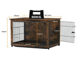 Medium Wooden Dog Crate Kennel 80.5x59x70cm End Table Nightstand V178-66972