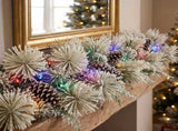 Christabelle 2.74m Alpine Snow Christmas Garland Pre Lit Multi Function LED Timer Flocked Pine 112_WFLAS274