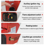 Portable Camping Gas Heater Outdoor Heating Stove Gas Baking Hunting Warmer AU RED V201-QNL0002RE8AU