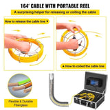 VEVOR Sewer Inspection, 50M Cable Video Camera Monitor, 7" LCD Pipeline Inspection Camera, V952-GDTCY50M7YC000001V3