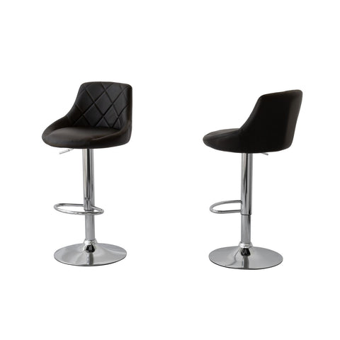 2 Diamond Style Padded Leather Barstools w/ Adjustable Height V196-BS524B_K